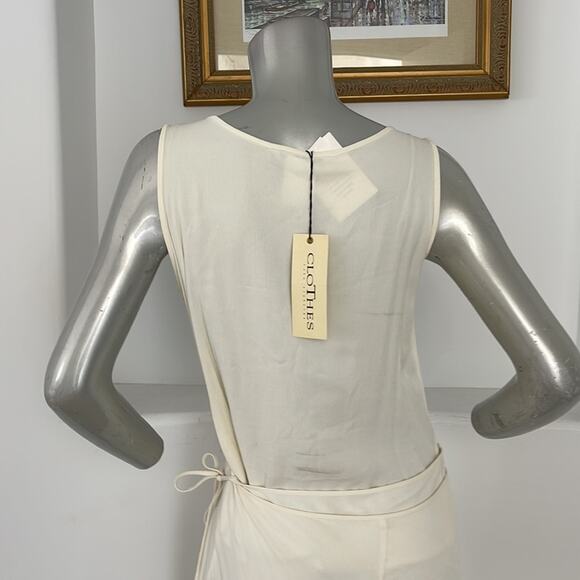 CLOTHES SARA STURGEON MAXI WRAP DRESS BEIGE SIZE 2 - Picture 7 of 14